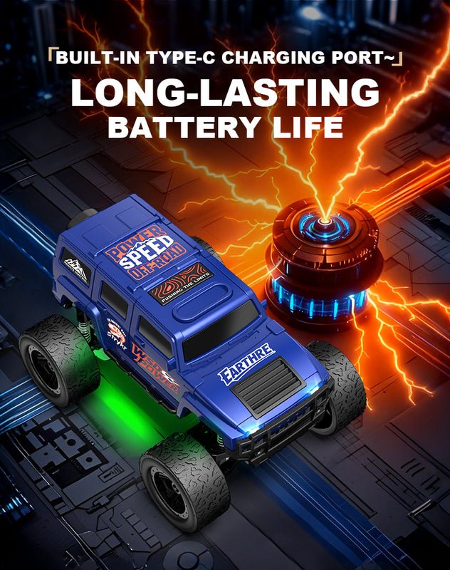 1:64 Scale Mini Desktop RC Crawler - High-Speed Remote Control Off-Road Vehicle Toy with Type-C Charging - Image 10