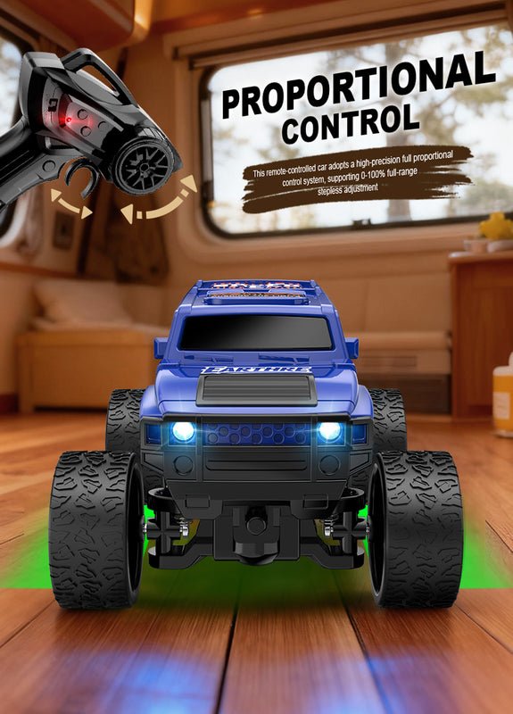 1:64 Scale Mini Desktop RC Crawler - High-Speed Remote Control Off-Road Vehicle Toy with Type-C Charging - Image 4