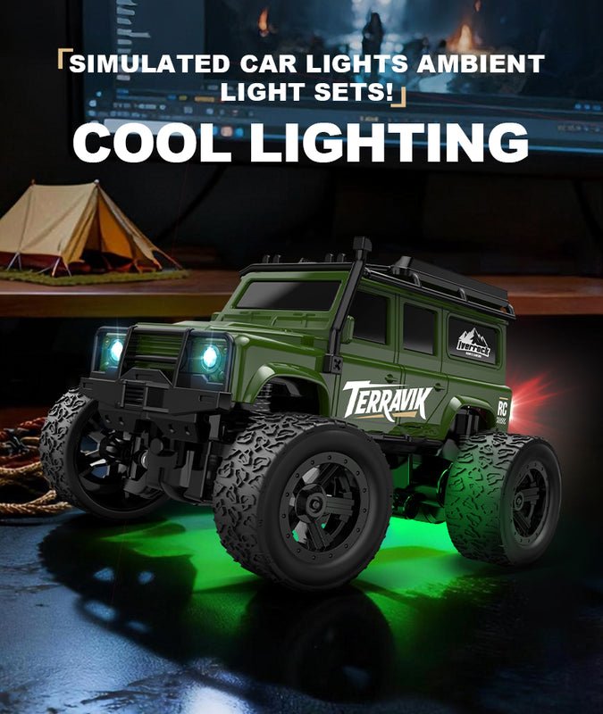 1:64 Scale Mini Desktop RC Crawler - High-Speed Remote Control Off-Road Vehicle Toy with Type-C Charging - Image 6