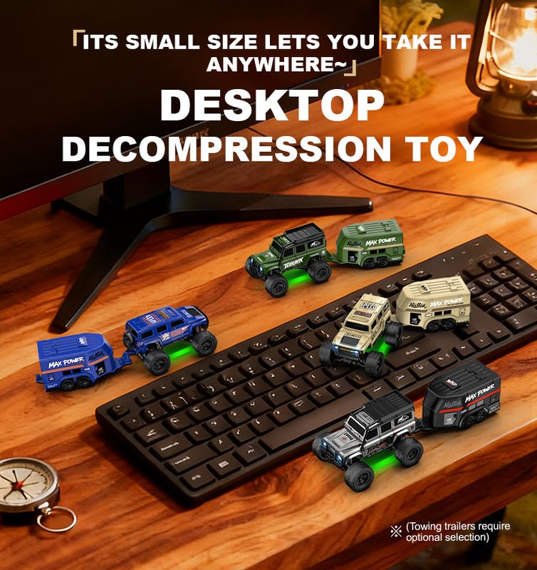 1:64 Scale Mini Desktop RC Crawler - High-Speed Remote Control Off-Road Vehicle Toy with Type-C Charging - Image 8