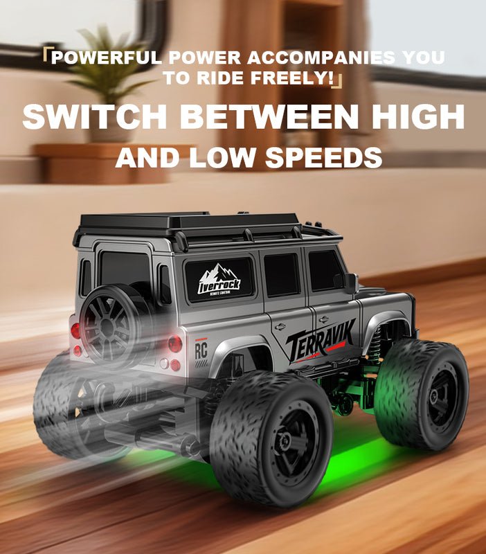 1:64 Scale Mini Desktop RC Crawler - High-Speed Remote Control Off-Road Vehicle Toy with Type-C Charging - Image 9