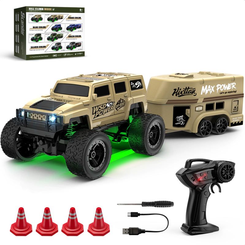 1:64 Scale Mini Desktop RC Crawler - High-Speed Remote Control Off-Road Vehicle Toy with Type-C Charging - Image 12